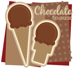 Illustration of Chocolate ice cream cones.