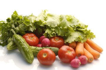 heap of vegetables isolated on white