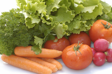 heap of vegetables isolated on white