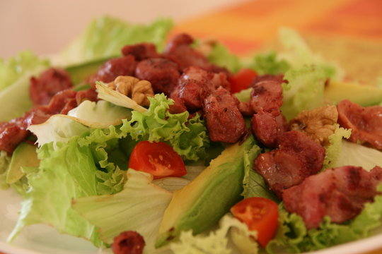 Salade de g&eacute;siers sur batavia