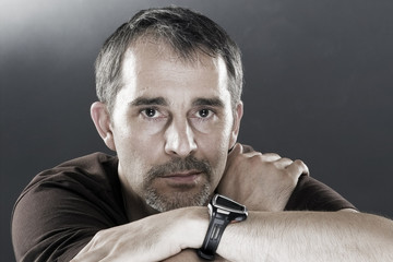 A portrait of a 40 years old man