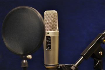 Microphone in small broadcastion station