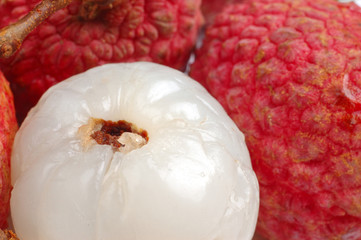 chinese lychee fruit with white back ground