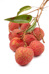 chinese lychee fruit with white back ground