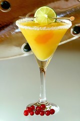 Summer recreational drink  - with of the mango with red currants