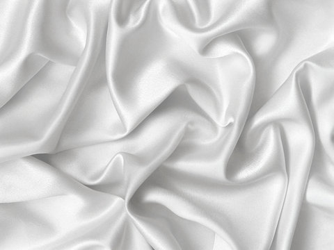 Elegant folds of white silk.
