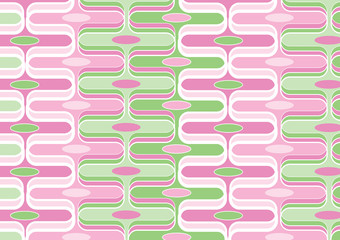 retro curves zig zag sweet pink and green pattern