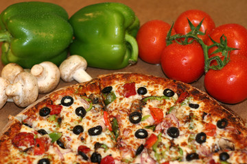 fresh baked pizza