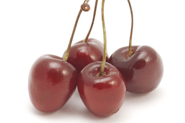 series object on white  fruit  - cherries