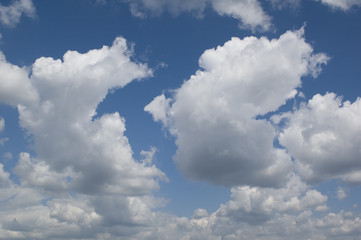 leaden clouds. grey clouds and blue sky