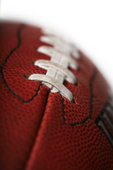 Macro of a new football with a shallow depth of field