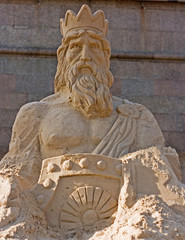  neptune god sand sculpture