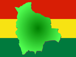 Fototapeta premium map of Bolivia and their flag illustration