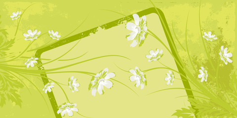 grunge background with flowers vector illustration