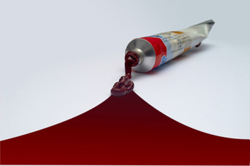 An image of a tube with spilled paint 65l