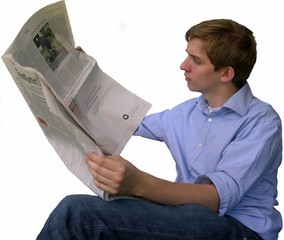 Mann mit Zeitung