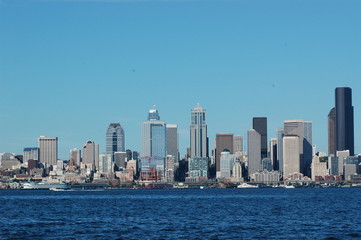 Fototapeta na wymiar Seattle skyline on waterfront