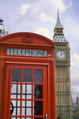 Fototapeta na wymiar london phone booth / big ben