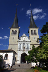 Fototapeta na wymiar Eglise saint leger a Lucerne