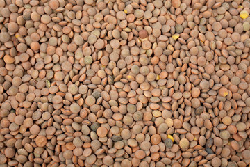 A dried, tasty and delicious lentils background