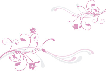 Pink floral design element, illustration
