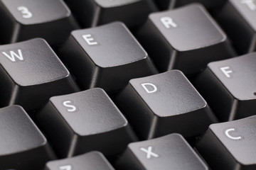 black computer keyboard close up