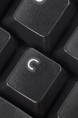 black computer keyboard close up