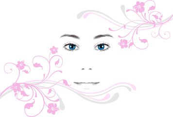 Beauty concept, woman's face illustration