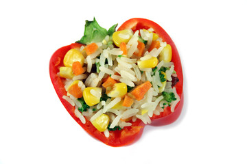 Delicious stuffed pepper ready to serve.
