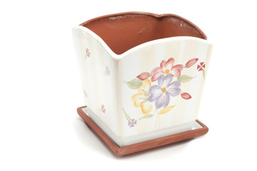 series object on white flowerpot