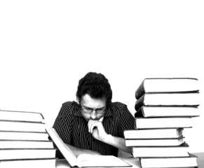 An image of man with books 87