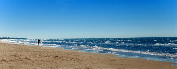 Running on the beach