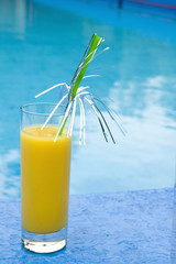 A luxury orange cocktail at the swimming-pool