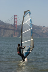 Windsurfer with Golden Gate