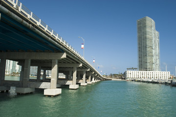 Apartment Building by a bridge