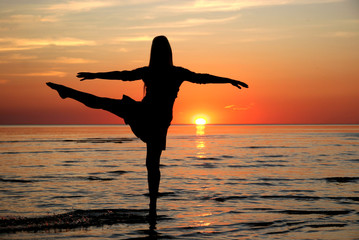 girl dancing in the water