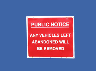 vehicles will be removed