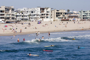 Venice Beach and the surfers