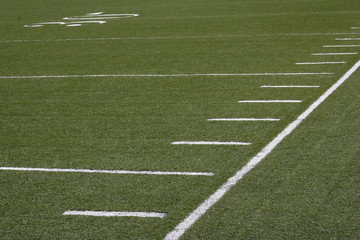 Fototapeta na wymiar 30 yard line on an American football field.