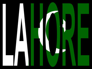 Obraz na płótnie Canvas city of Lahore with flag of Pakistan