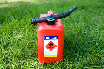 fuel can on grass