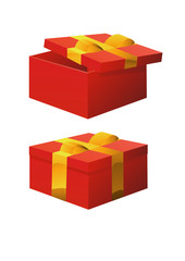Paquets cadeau ouvert et fermée