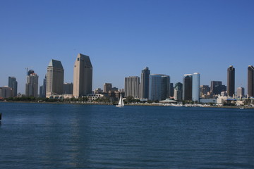 Fototapeta na wymiar Downtown San Diego, jak widać z Coronado Island.