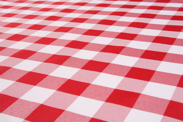A traditional plaid picnic tablecloth fabric