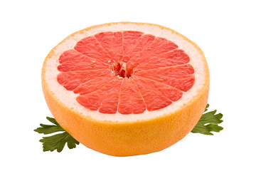 Ripe light grapefruit  on a white background