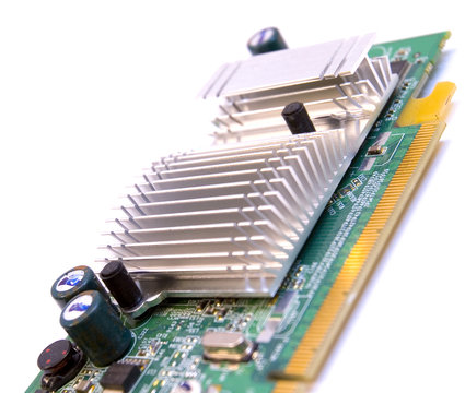 Graphics card isolated on white.