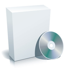 Blank 3D box with CD.
