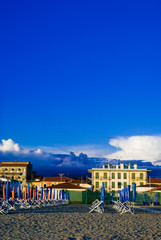 Viareggio's sandy beach, Tuscany