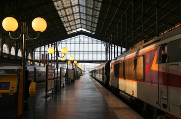 Evening sun in the railway station