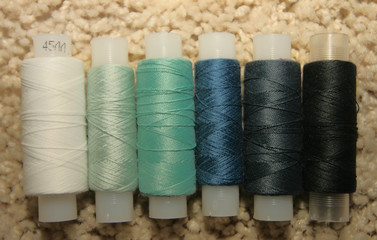 Different colours of sewing threads